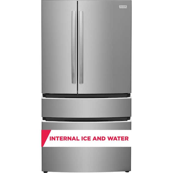 Gallery 21.4 cu. ft. Counter Depth 4-Door French Door Refrigerator in Stainless Steel with Internal Water Dispenser
