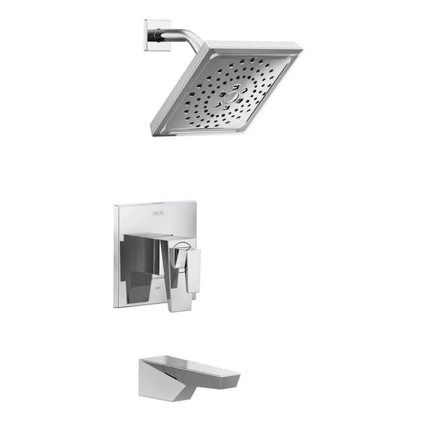 Delta Trillian 1-Handle Wall Mount Tub and Shower Trim Kit in Lumicoat Chrome (Valve Not Included)