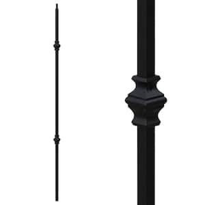 Stair Parts 44 in. x 1/2 in. Satin Black Double Knuckle Iron Baluster for Stair Remodel