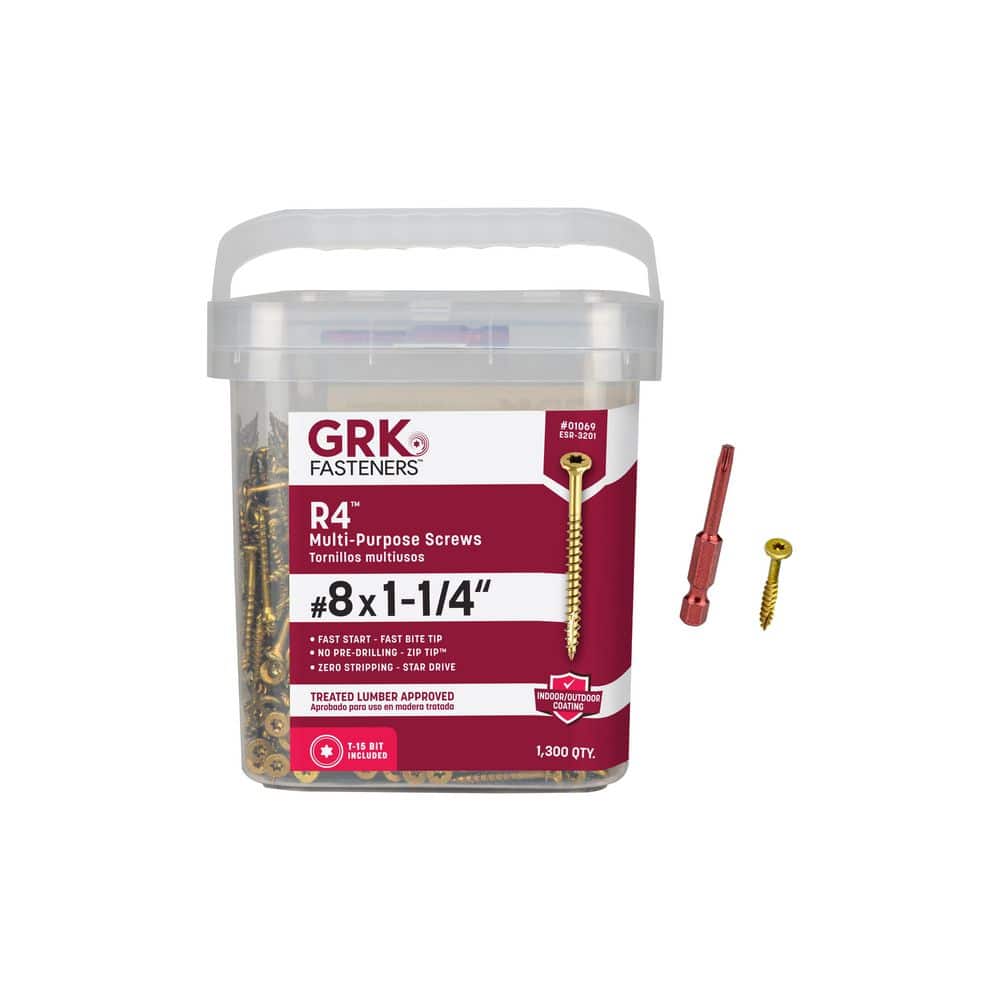 GRK Fasteners #8 x 1-1/4 in. Star Drive Round Head R4 Multi