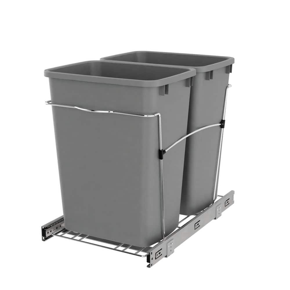 Silver Double Pull Out Trash Can 35 qt. for Kitchen price history on PriceWatchPro