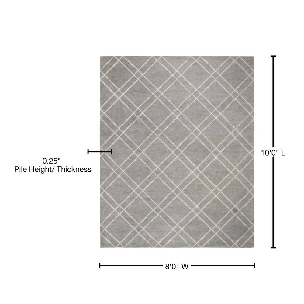 Handmade Tufted Round Grey Wool Area Rug