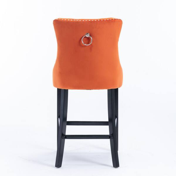 Orange velvet bar online stools