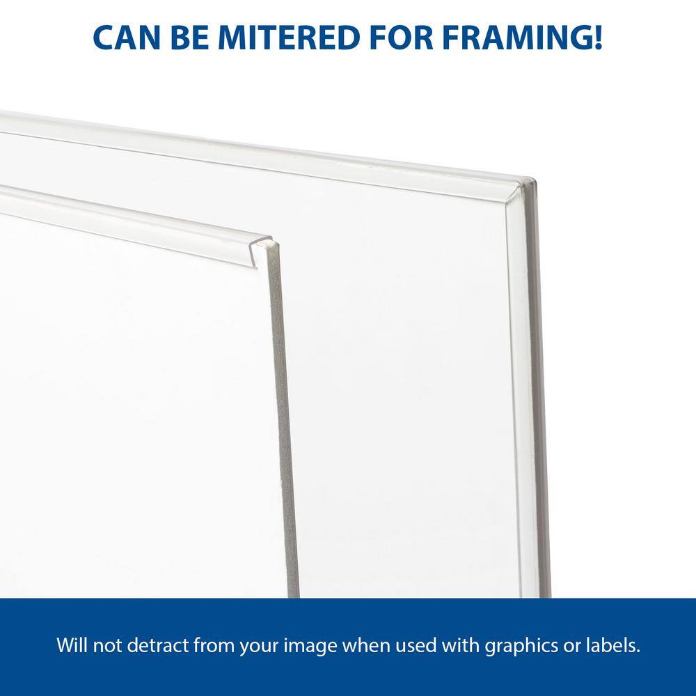 Clear PETG Plastic U-Channel Moulding for 1/4" Panels, 72" Lengths