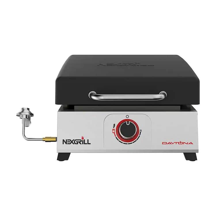 Nexgrill Daytona 1-Burner Propane Gas Table Top Grill 17 in. Flat Top Griddle in Black