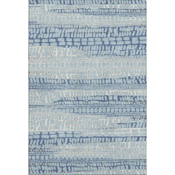 Mayfield Premium Machine Washable Abstract AMF2540 Sky 5 ft. x 7 ft. 6 in. Area Rug
