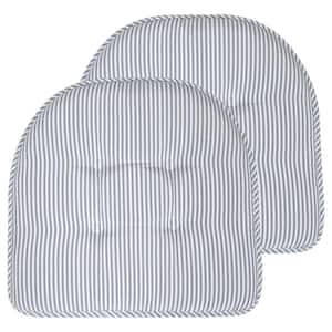 Charcoal,Pinstripe Memory Foam U-Shaped 17 in. x 16 in. Non-Slip Indoor/Outdoor Chair Seat Cushion (4-Pack)