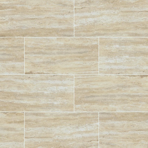 MSI Take Home Tile Sample - Pietra Trevi Sand 4 in. x 4 in. Polished Porcelain Floor and Wall Tile