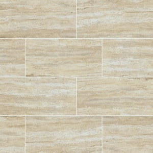 Pietra Sand 12 in. x 24 in. Polished Porcelain Stone Look Floor and Wall Tile (16 sq. ft./Case)