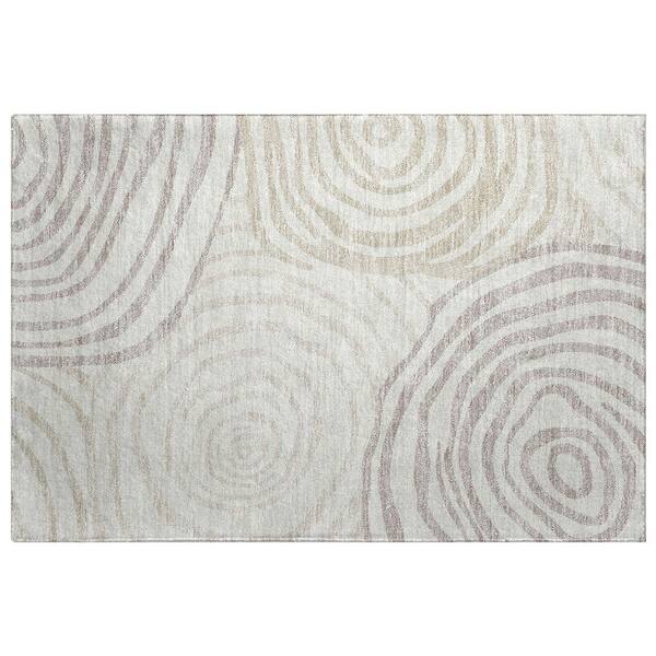 Dream Shag Premium Machine Washable Abstract ADS765 Ivory 2 ft. x 3 ft. Accent Rug