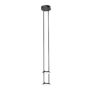 Novel 8 in. 1 Light 15-Watt Black Integrated LED Pendant Light