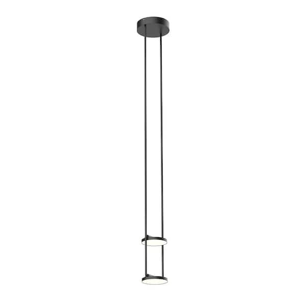KUZCO Novel 8 in. 1 Light 15-Watt Black Integrated LED Pendant Light
