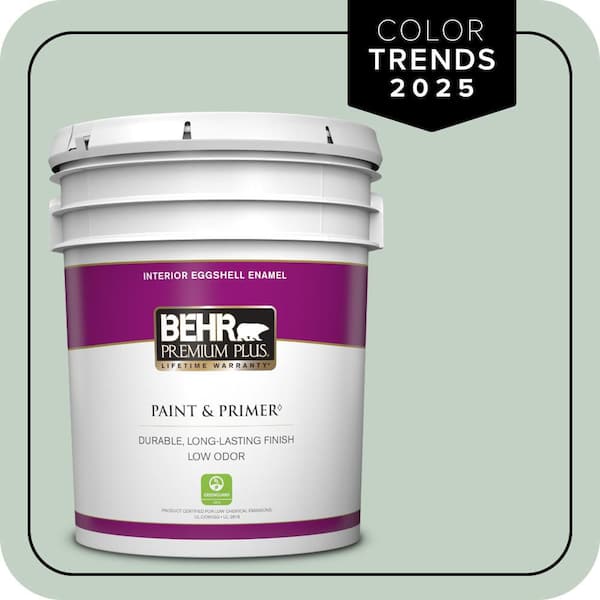 BEHR PREMIUM PLUS 5 gal. #PPU11-13 Frosted Jade Eggshell Enamel Low Odor Interior Paint & Primer