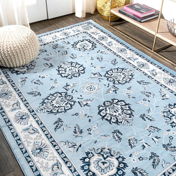 Macon Blue and Ivory Chenille Rug 12x18 Swatch + Reviews