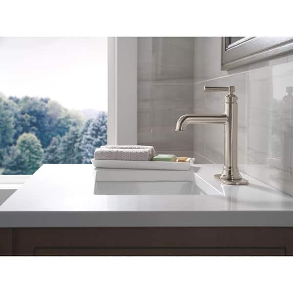 Foundations Design Series Traditional Single Handle Single Hole Bathroom Sink Faucet in Stainless