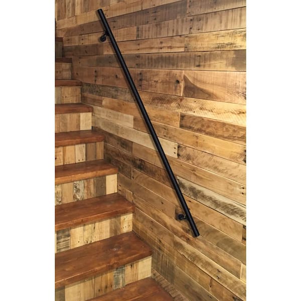 Weatherables 6 ft. L x 1.5 in. D Textured Black Aluminum ADA Rail/Grab Bar Kit