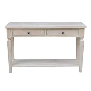 Vista 48 in. Unfinished Standard Rectangle Wood Console Table with Drawers