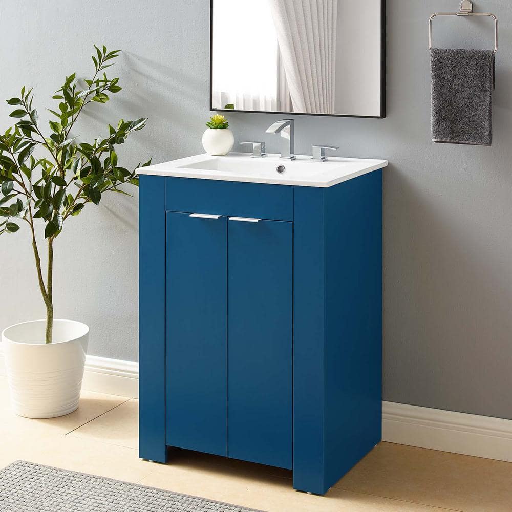 Maybelle 24" Navy White Modern Melamine Bathroom Vanity