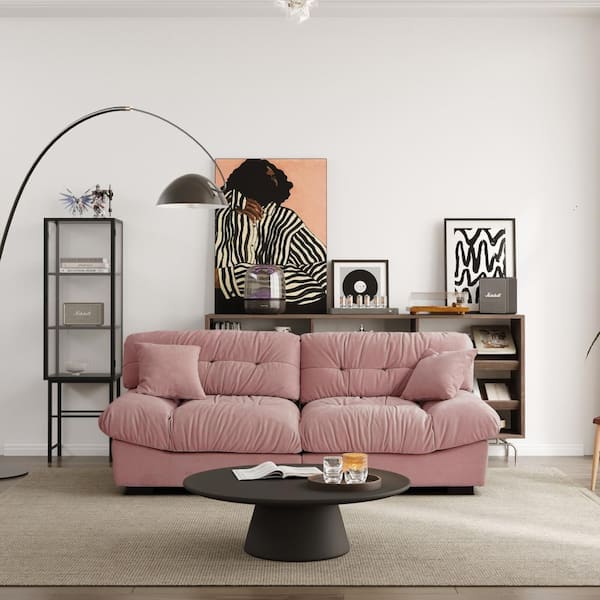 Pink velvet 3 seater sofa discount