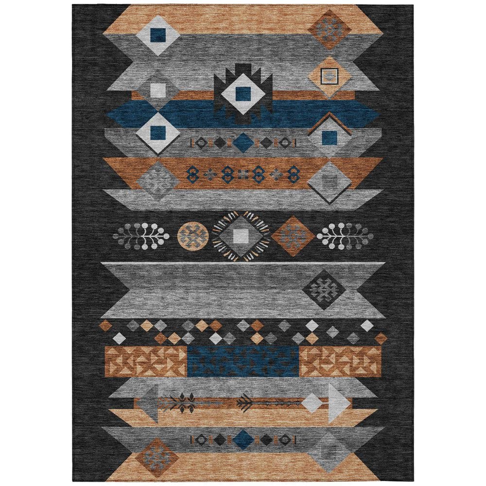 Chantille Machine Washable Indoor/Outdoor Abstract ACN2499 Black 9 ft. x 12 ft. Area Rug price history on PriceWatchPro