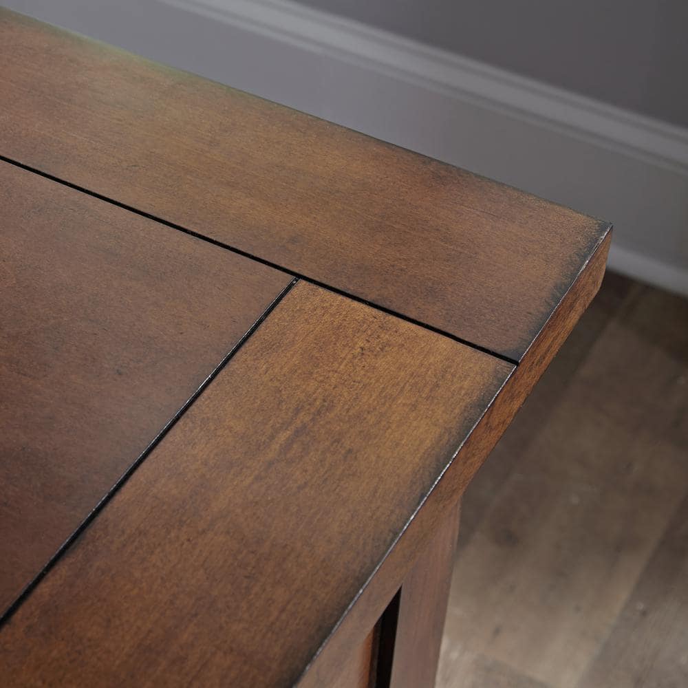 Tahoe Aged Maple Executive Desk with Keyboard Tray and Drawers
