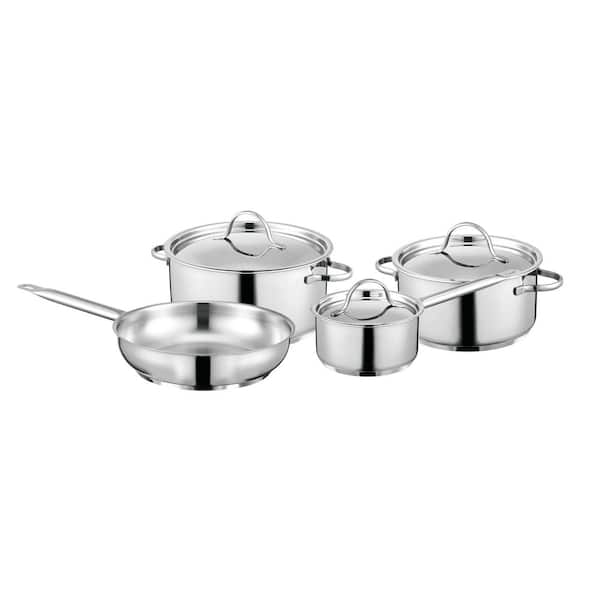 BergHOFF Essentials Comfort 7-Piece 18/10 Stainless Steel Cookware Set w/  Lids 