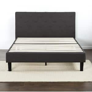 Dark Gray Frame King Upholstered Platform Bed