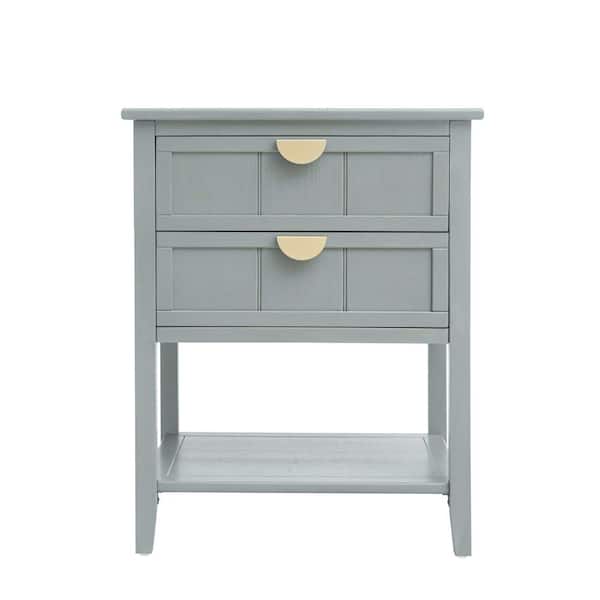 Anky 22.05 in. W x 15.75 in. D x 28.55 in. H Gray MDF Freestanding Bathroom Linen Cabinet in Light Gray