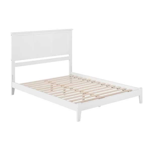 Madison White Solid Wood Frame King Low Profile Platform Bed