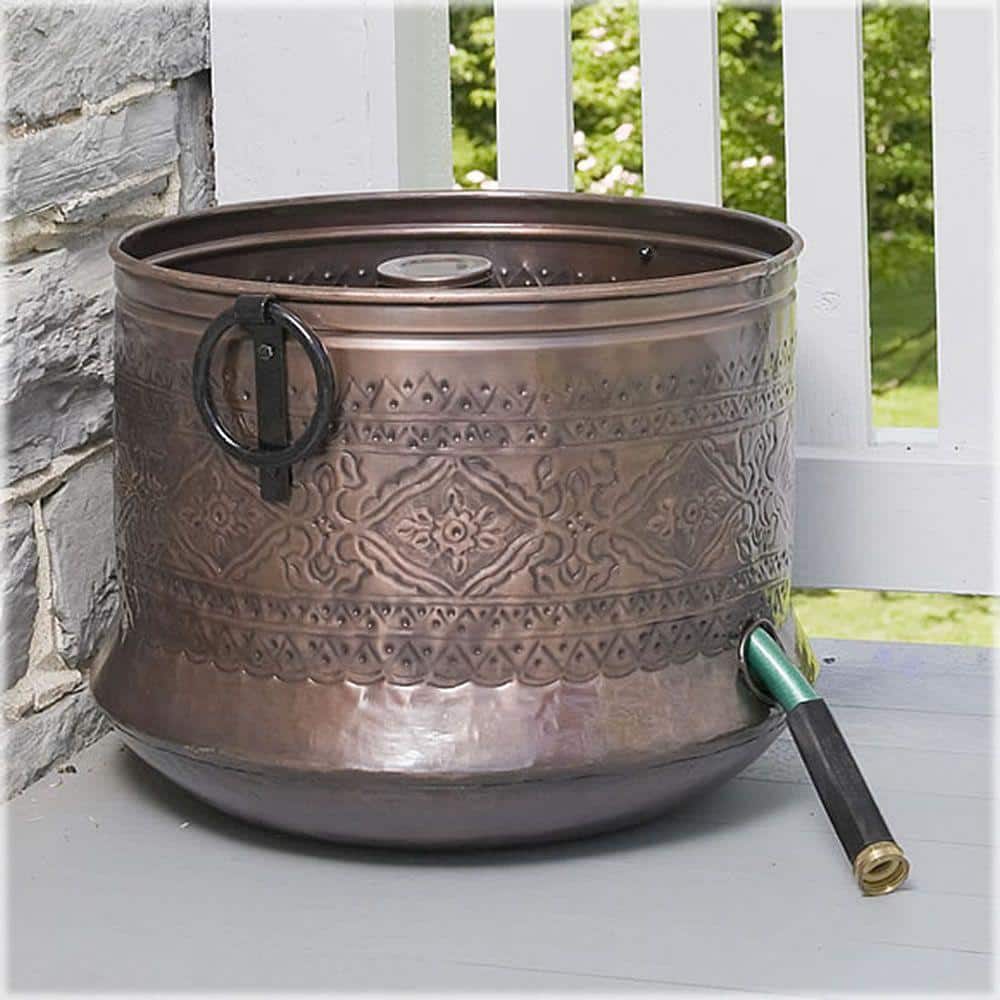 Antique Bronze Embossed Metal Hose Holder with Drain Holes