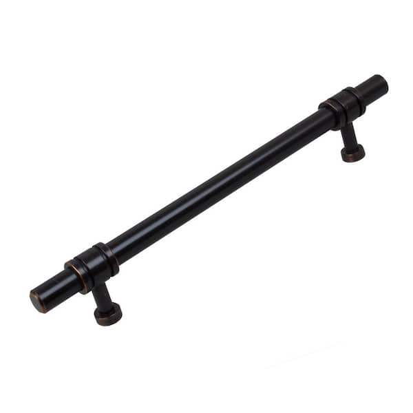 GlideRite 6-1/4 in. Center-to-Center Oil Rubbed Bronze Solid Steel Barrel Ring Cabinet Bar Drawer Pulls (10-Pack)