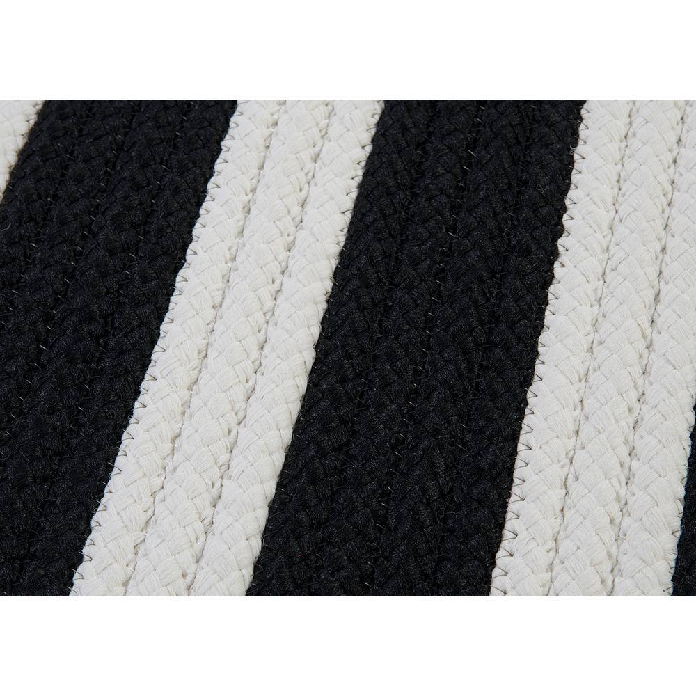 Black and White Braided Reversible Synthetic Runner Rug 2'x10'