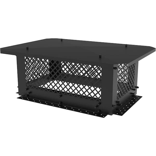 13 in. x 21 in. Black Galvanized Steel Fireplace Chimney Caps for Outside