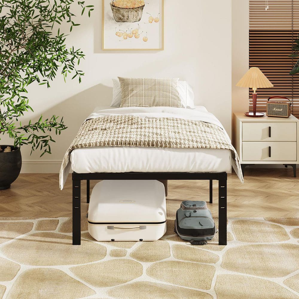Karl home 18 in. Black Metal Frame Twin Platform Bed No Box