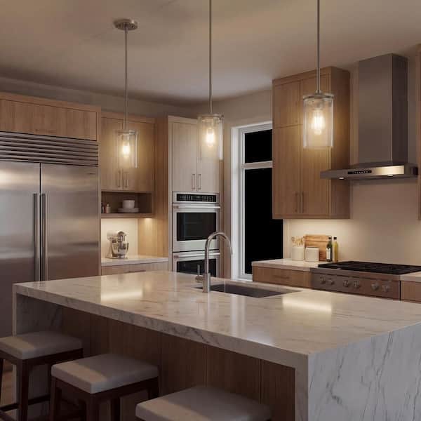 KICHLER Crosby 1-Light Brushed Nickel Contemporary Shaded Kitchen