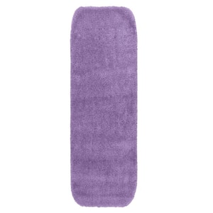 Traditional Purple 22 in. x 60 in. Washable Bathroom Accent Rug