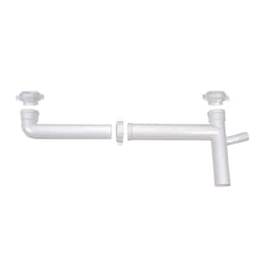 1-1/2 in. x 11 in. - 17 in. White Plastic Slip-Joint Sink Drain Outlet Waste