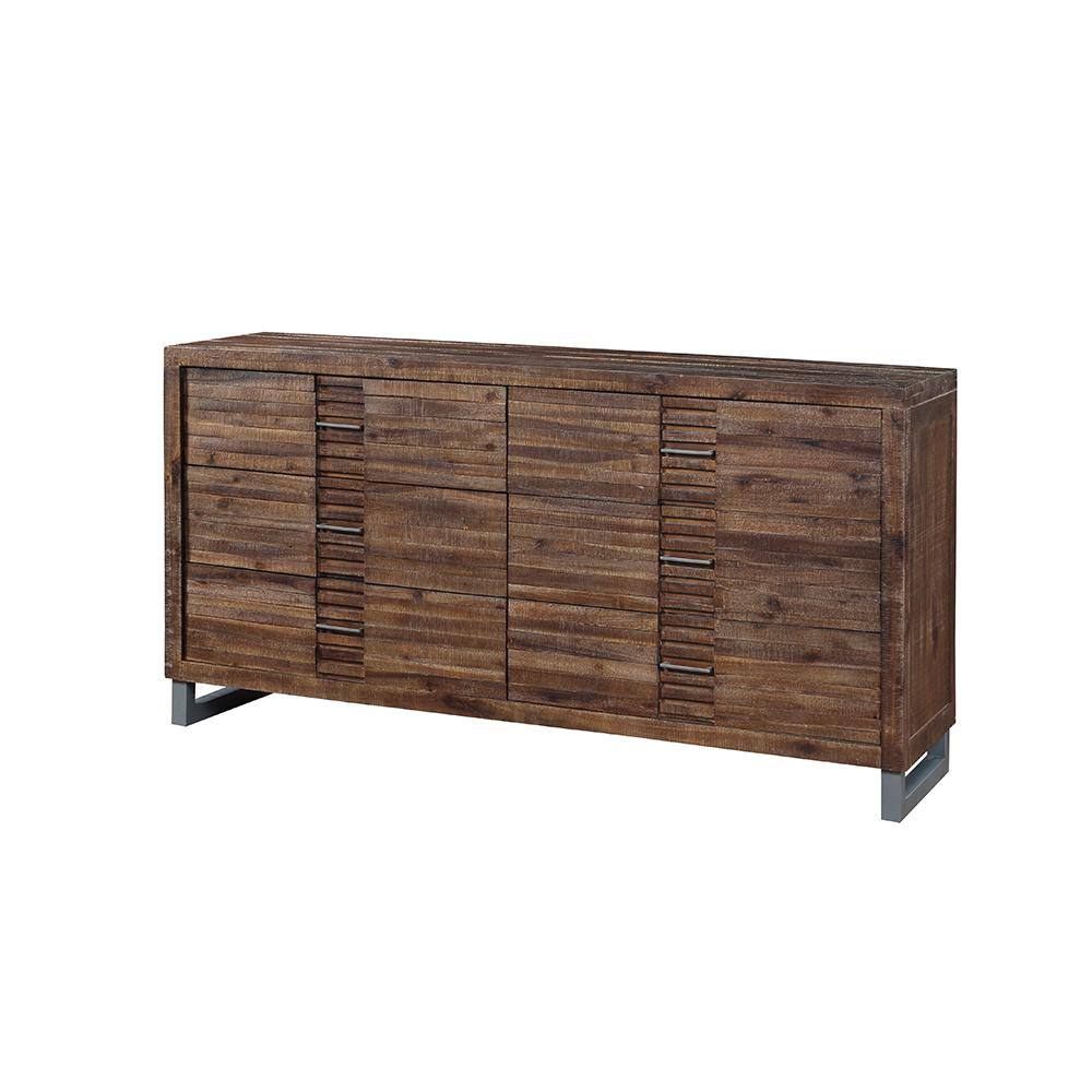 White Industrial 6-Drawer Dresser with Felt Lined Drawer