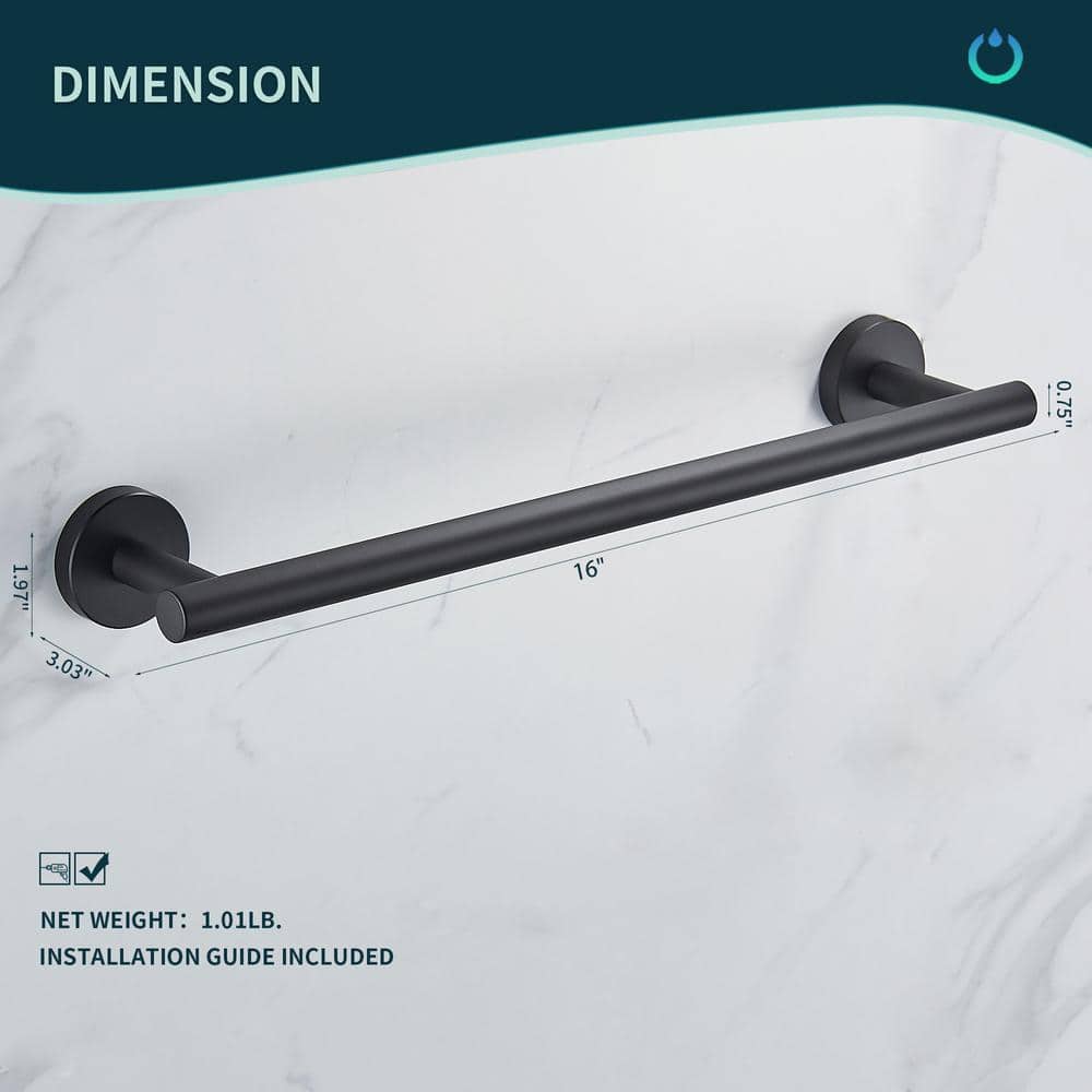 Matte Black 5-Piece Stainless Steel Bathroom Hardware Set