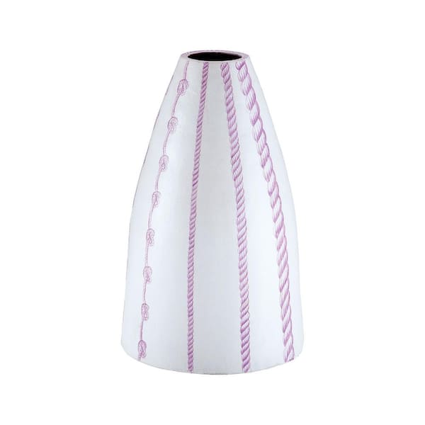 Titan Lighting Ropes 22 in. Terracotta Decorative Vase in Radiant Orchid and White