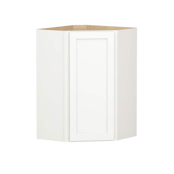 Shaker Full Overlay 24 in. W. x 12 in. D x 36 in. H Plywood Assembled Corner Wall Kitchen Cabinet in Linen White