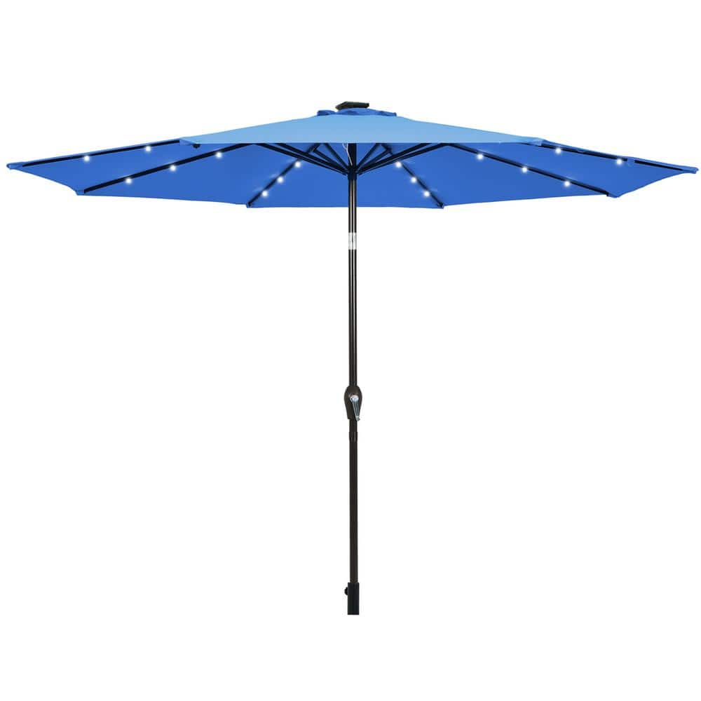 Gymax 10 ft. Table Market Yard Outdoor Patio Umbrella with Solar LED ...