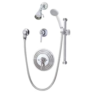 Temptrol 2-Handle 1-Spray Round Shower Faucet with Hand Shower in Chrome (Valve Included)