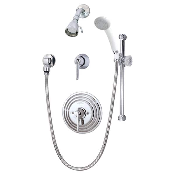 Symmons Temptrol 2-Handle 1-Spray Round Shower Faucet with Hand Shower in Chrome (Valve Included)
