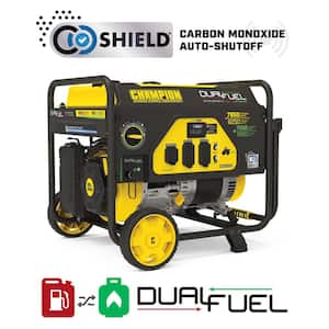 7850/6250-Watt Gasoline and Propane Powered Dual Fuel Portable Generator with CO Shield