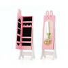 Costway Pink Wood Kids Jewelry Cabinet Standing Children Jewelry Organizer with Full-Length Mirror HCST04151