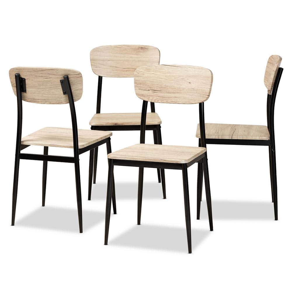 UPC 193271195978 product image for Honore Light Brown and Black Dining Chair (Set of 4) | upcitemdb.com