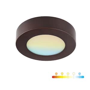 5.5 in. Round Color Bronze Selectable Integrated LED Flush Mount Downlight