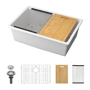 RAINLEX 32 in. L x 19 in. W Undermount Single Bowl Quartz/Granite