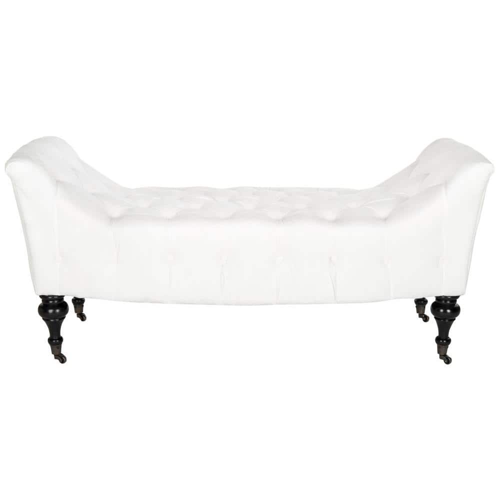 Georgette White Upholstered Entryway Bench